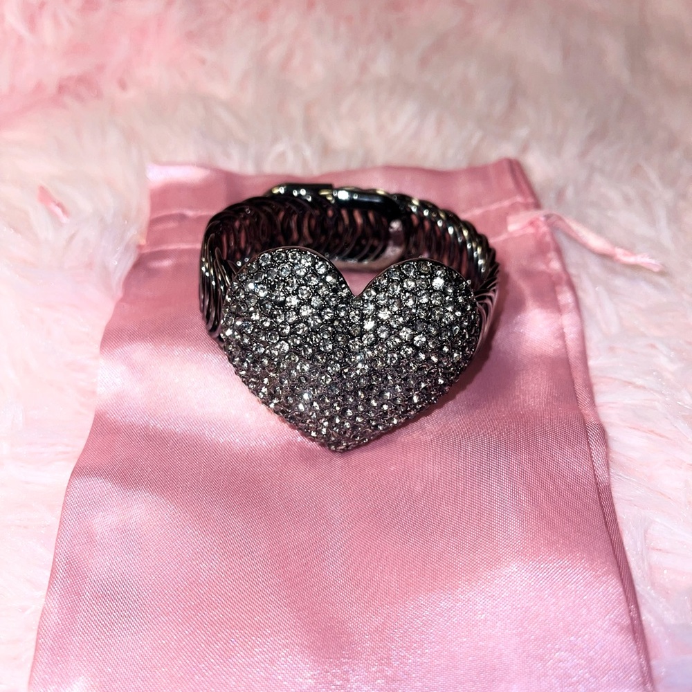 Black heart cuff bracelets